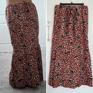 African Block Print Maxi Skirt